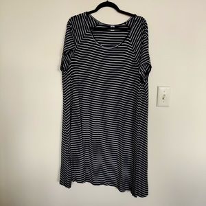 Black and White Striped T-Shirt Dress